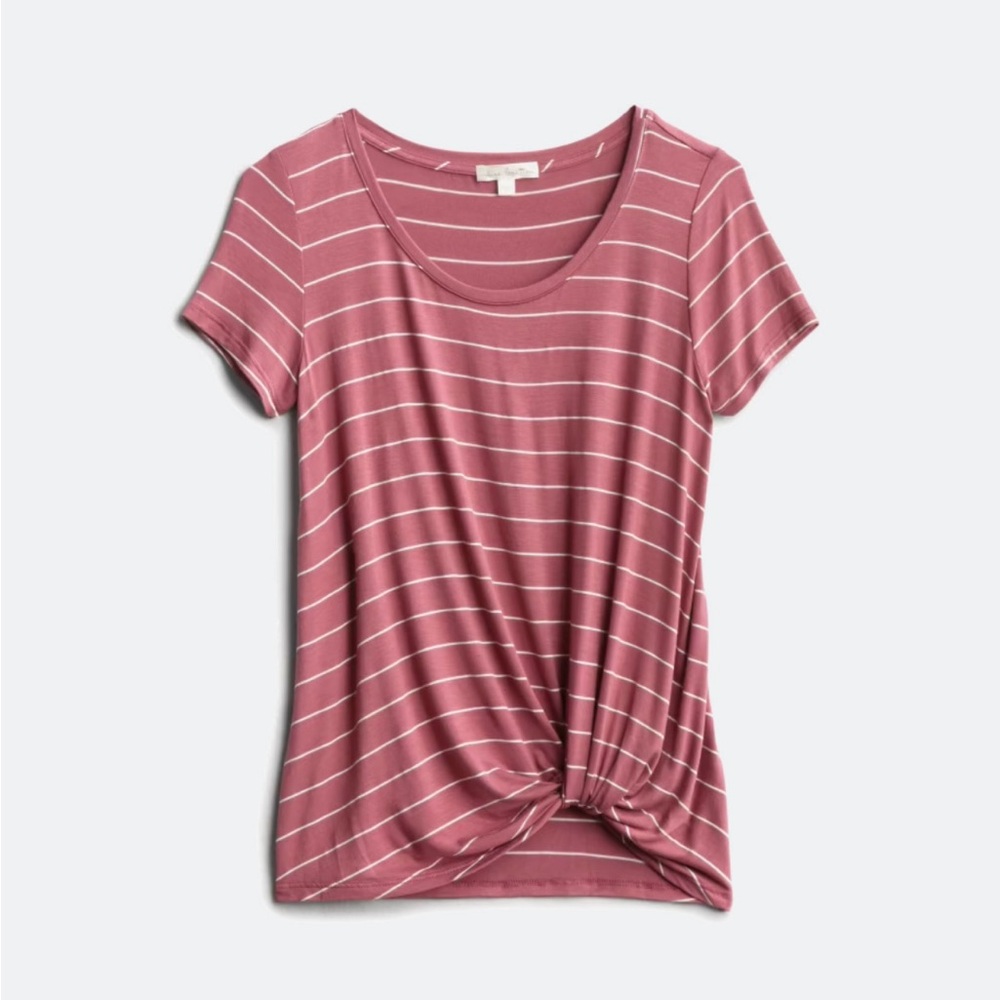 Stitch Fix Nine Britton Levie Knot Front Knit Tee size Small.